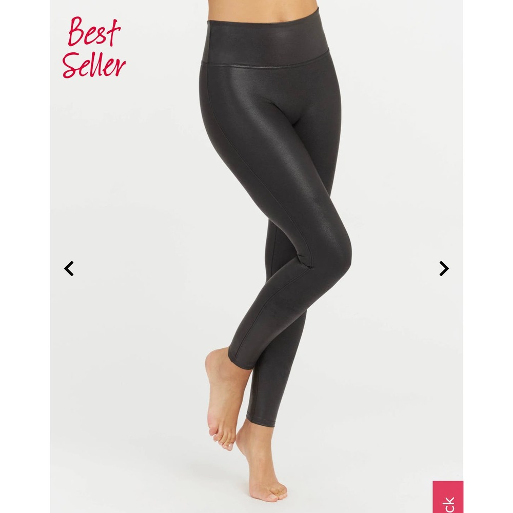 Spanx Black Faux Leather Leggings Women’s size XS
